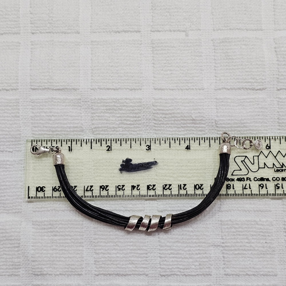 Silpada Leather and 925 Silver Bracelet Adjustable - Picture 16 of 16
